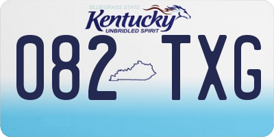 KY license plate 082TXG