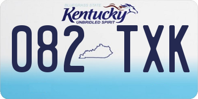 KY license plate 082TXK