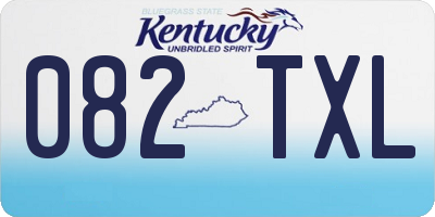 KY license plate 082TXL