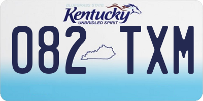 KY license plate 082TXM
