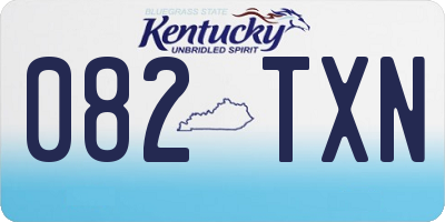 KY license plate 082TXN