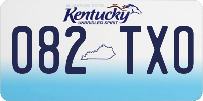 KY license plate 082TXO