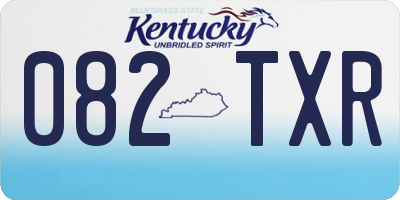 KY license plate 082TXR