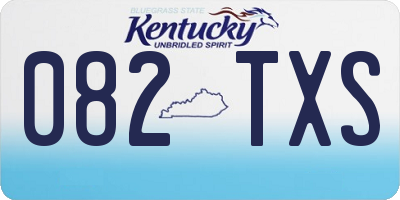KY license plate 082TXS