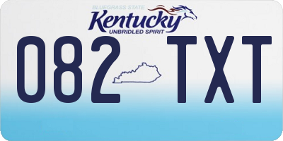 KY license plate 082TXT