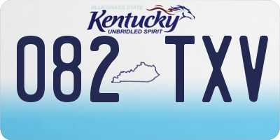 KY license plate 082TXV