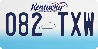 KY license plate 082TXW
