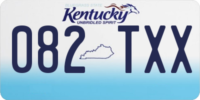 KY license plate 082TXX