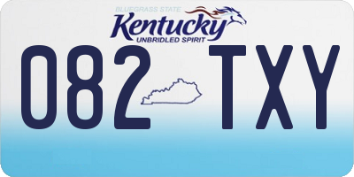 KY license plate 082TXY