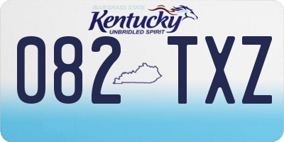 KY license plate 082TXZ