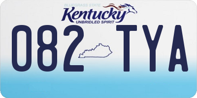 KY license plate 082TYA