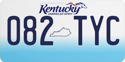 KY license plate 082TYC