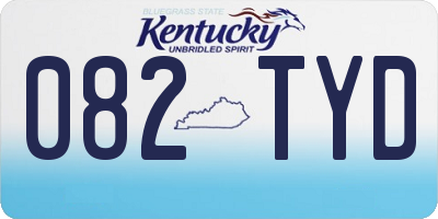 KY license plate 082TYD