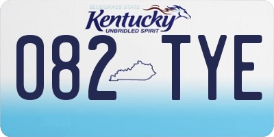 KY license plate 082TYE