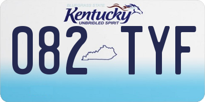 KY license plate 082TYF