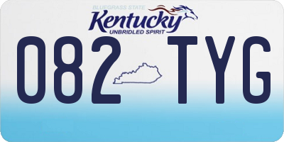 KY license plate 082TYG