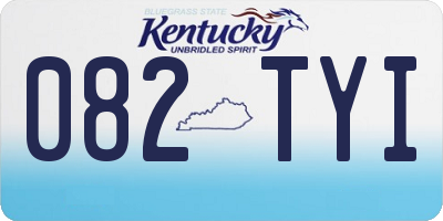 KY license plate 082TYI