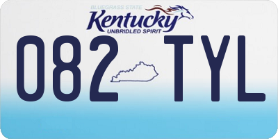 KY license plate 082TYL