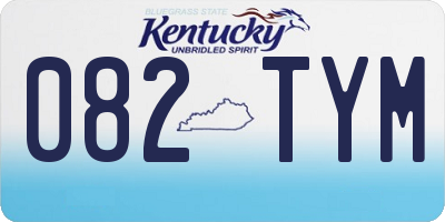 KY license plate 082TYM