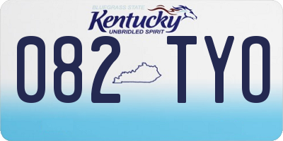 KY license plate 082TYO