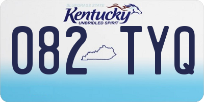 KY license plate 082TYQ