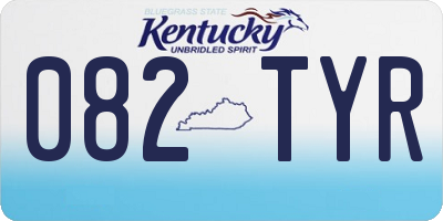 KY license plate 082TYR
