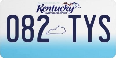 KY license plate 082TYS