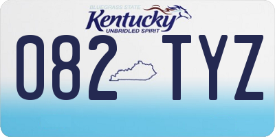 KY license plate 082TYZ