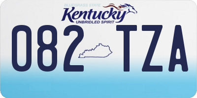 KY license plate 082TZA