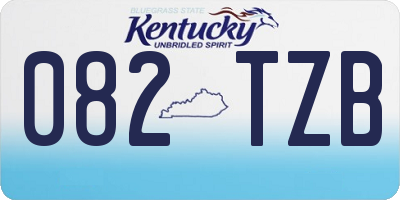 KY license plate 082TZB