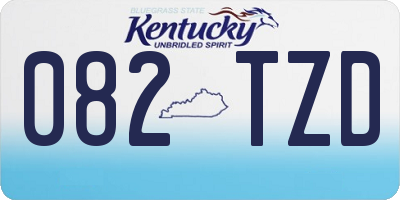 KY license plate 082TZD