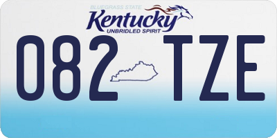 KY license plate 082TZE
