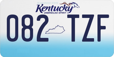 KY license plate 082TZF