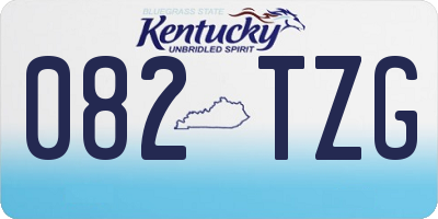 KY license plate 082TZG