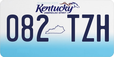 KY license plate 082TZH