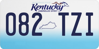 KY license plate 082TZI