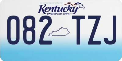KY license plate 082TZJ