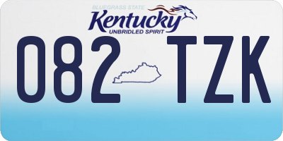 KY license plate 082TZK