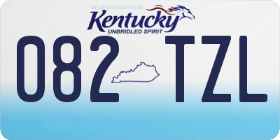 KY license plate 082TZL