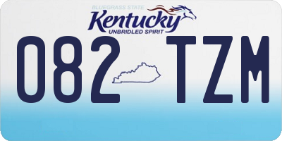 KY license plate 082TZM