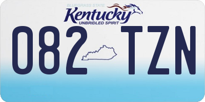 KY license plate 082TZN