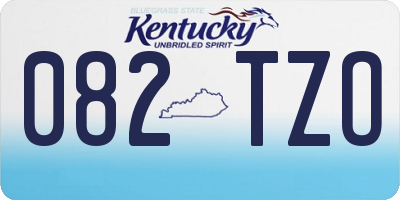 KY license plate 082TZO