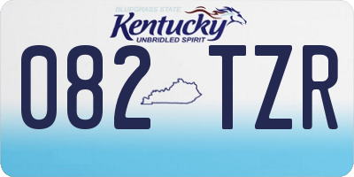 KY license plate 082TZR