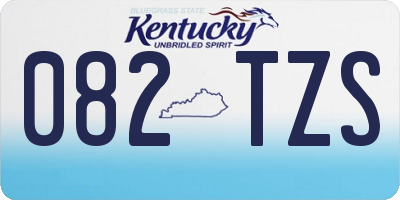 KY license plate 082TZS