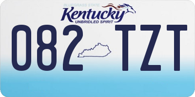 KY license plate 082TZT