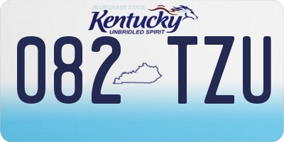KY license plate 082TZU