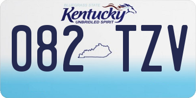 KY license plate 082TZV