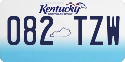 KY license plate 082TZW