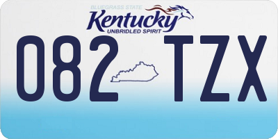 KY license plate 082TZX