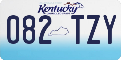 KY license plate 082TZY
